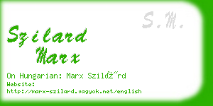 szilard marx business card